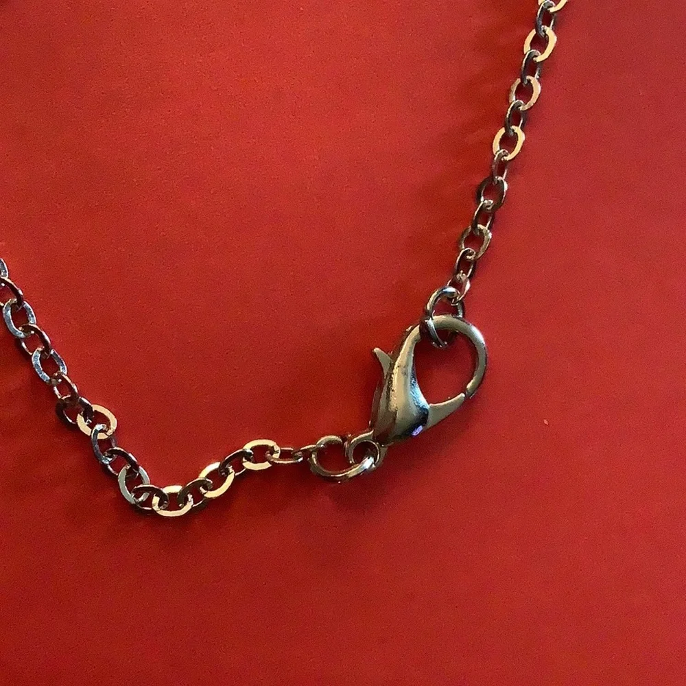 Effy Silver necklace, 18 inch chain w/claw hook, pink stone, matching earrings!